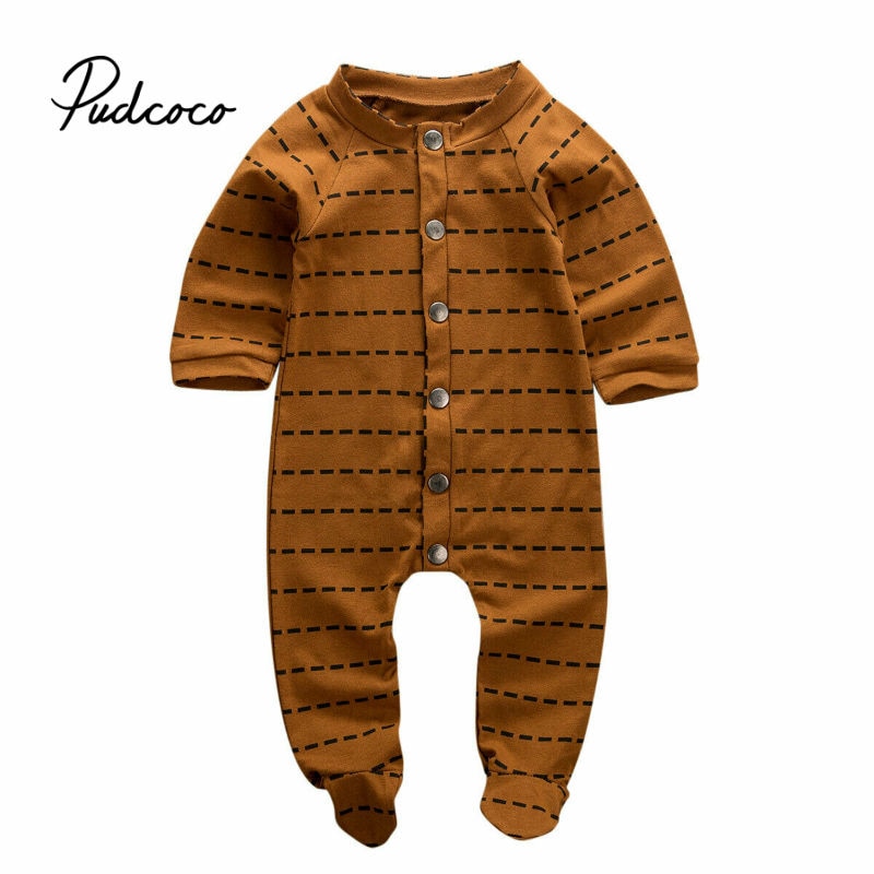 New Striped Brown Romper