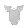 Infant Baby Girl Pure Color Ruffles Romper