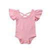 Infant Baby Girl Pure Color Ruffles Romper