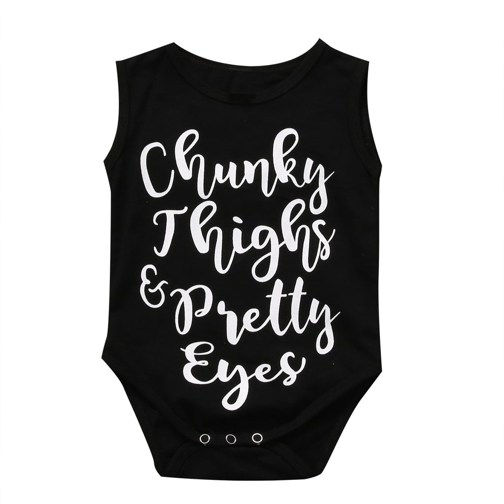 Toddler Baby Girl Boys Black Romper